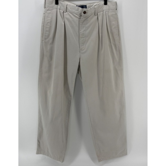 Polo Ralph Lauren Other - Vintage Polo Ralph Lauren Andrew Pant 36px30 Double Pleated Chino Pants Cream